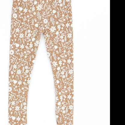 TU Girls Brown Floral  Capri Trousers Size 18 Months