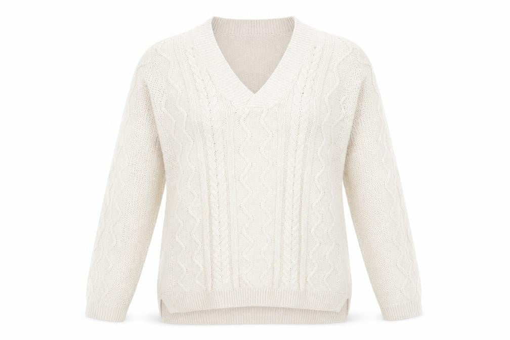 Womens UK Size S Isle Beige Pullover Jumper
