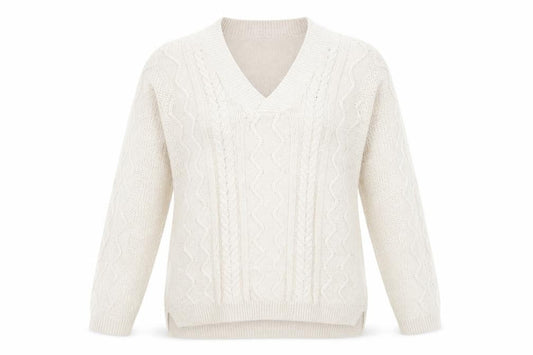 Front view of Isle women’s beige jumper, size S