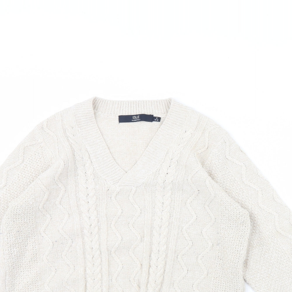 Womens UK Size S Isle Beige Pullover Jumper