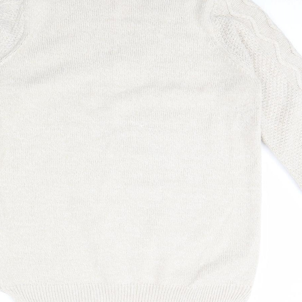 Womens UK Size S Isle Beige Pullover Jumper