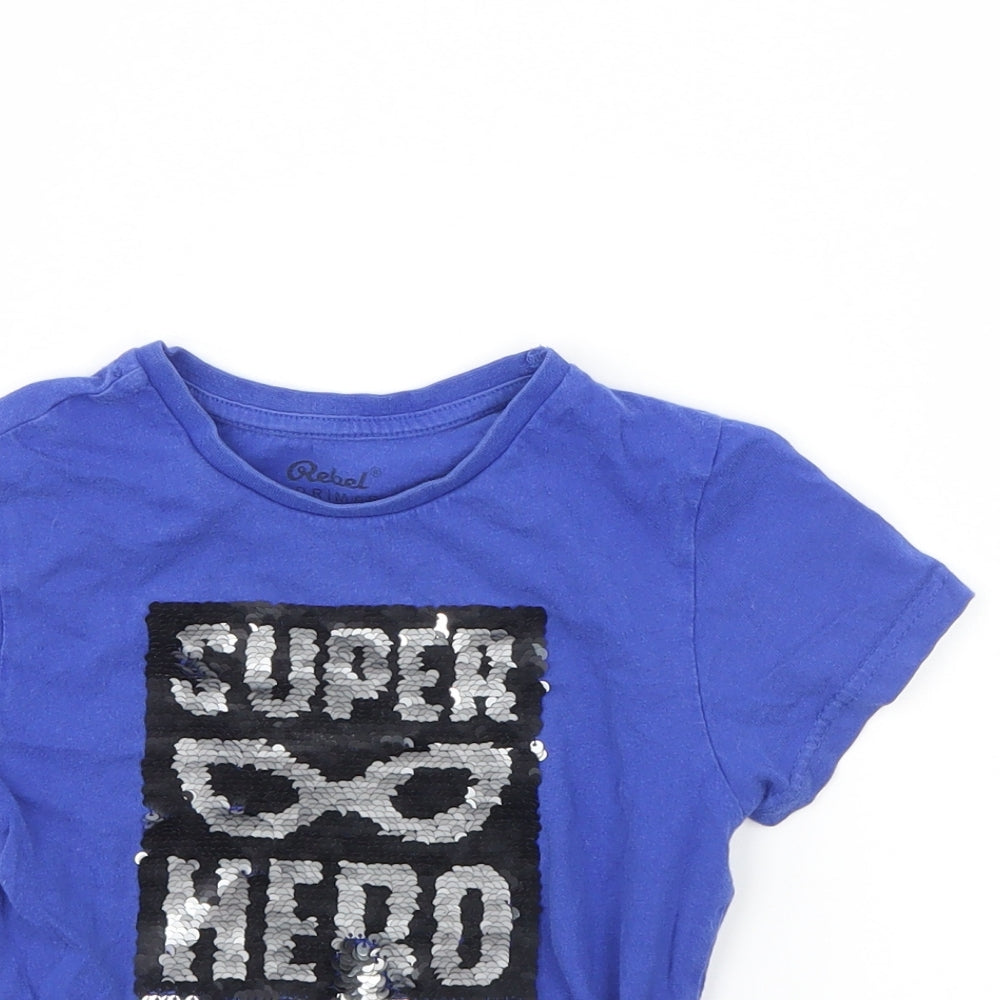 Primark Boys Blue   Basic T-Shirt Size 4 Years  - Super hero