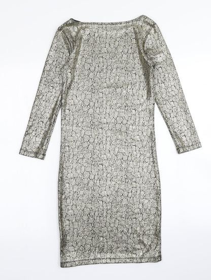 Topshop Womens Gold   Bodycon  Size 6