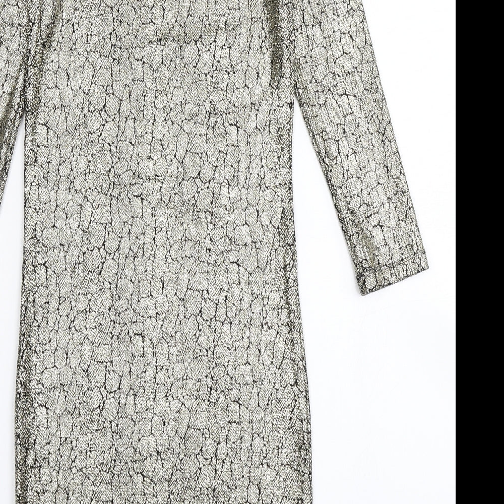 Topshop Womens Gold   Bodycon  Size 6