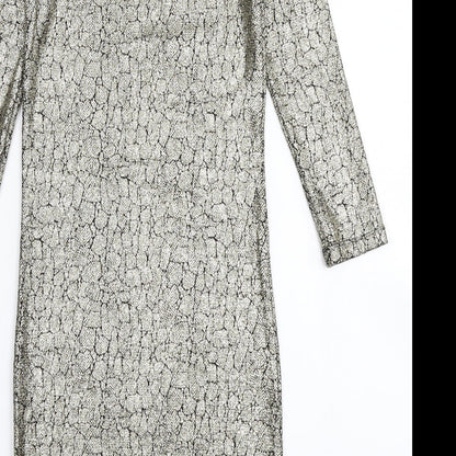 Topshop Womens Gold   Bodycon  Size 6