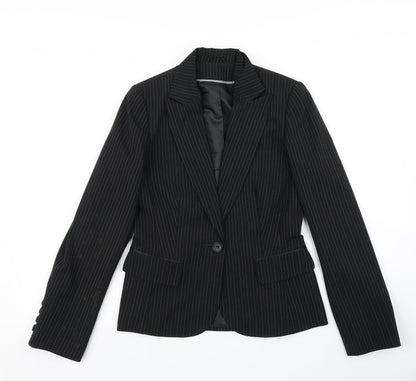 Dorothy Perkins Womens Black Striped  Jacket Blazer Size 8