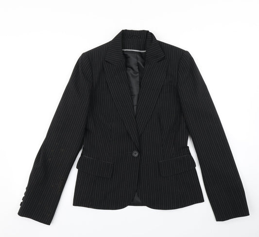 Dorothy Perkins Womens Black Striped  Jacket Blazer Size 8