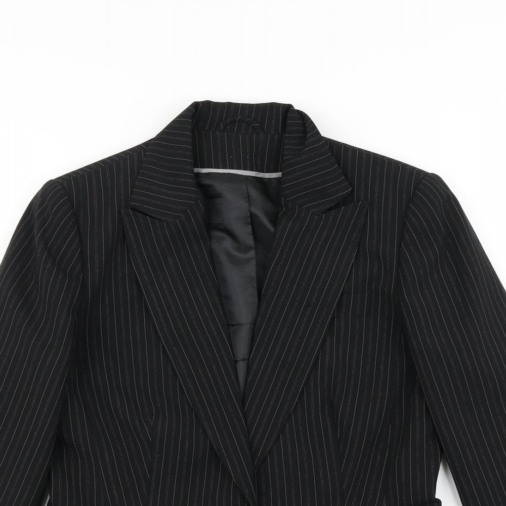 Dorothy Perkins Womens Black Striped  Jacket Blazer Size 8