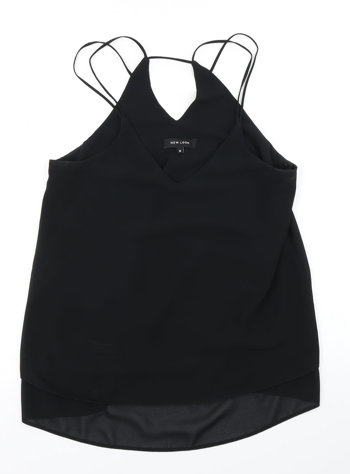 Womens UK Size 8 New Look Black Camisole Blouse