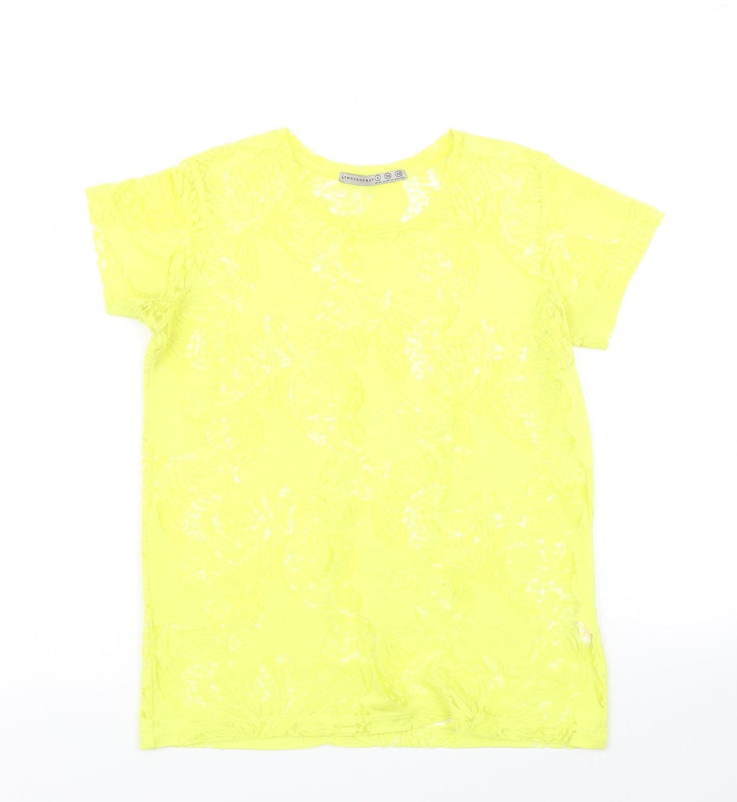 Atmosphere Womens Yellow Floral  Basic T-Shirt Size 6