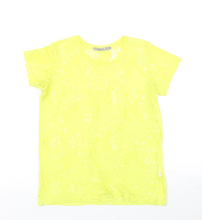 Atmosphere Womens Yellow Floral  Basic T-Shirt Size 6
