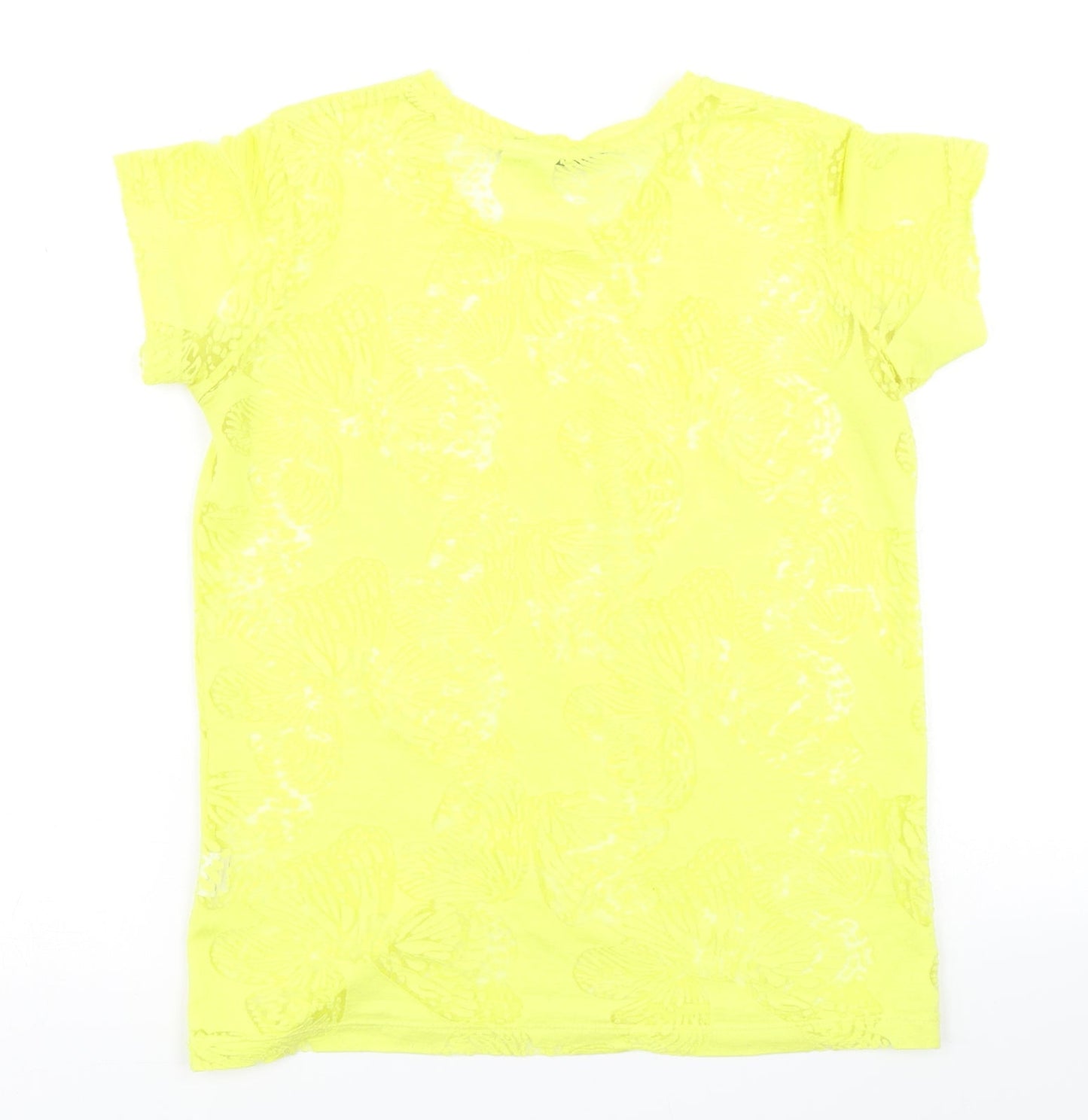 Atmosphere Womens Yellow Floral  Basic T-Shirt Size 6
