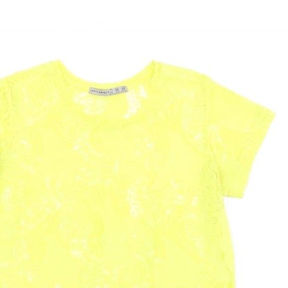 Atmosphere Womens Yellow Floral  Basic T-Shirt Size 6