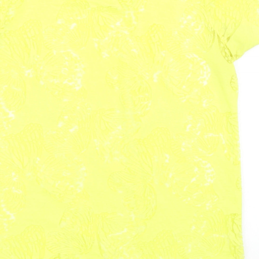 Atmosphere Womens Yellow Floral  Basic T-Shirt Size 6