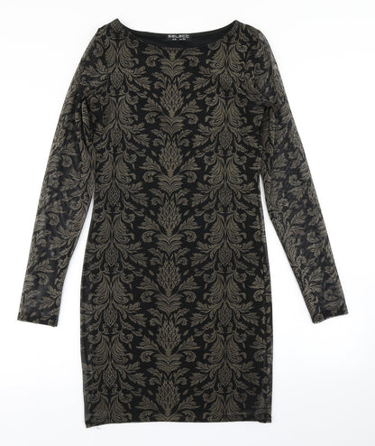 Select Womens Black Paisley  Bodycon  Size 6