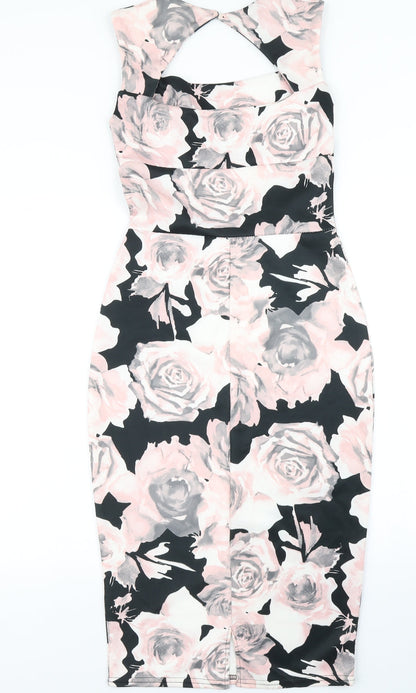 Select Womens Black Floral  Pencil Dress  Size 10