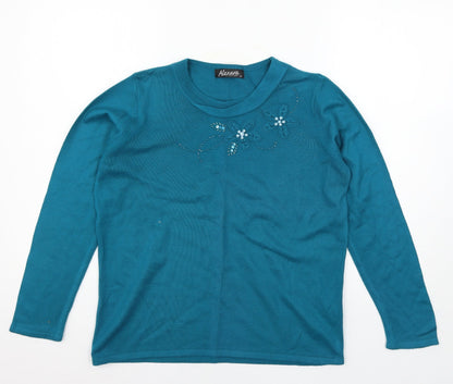Womens UK Size M Alexara Blue Pullover Jumper