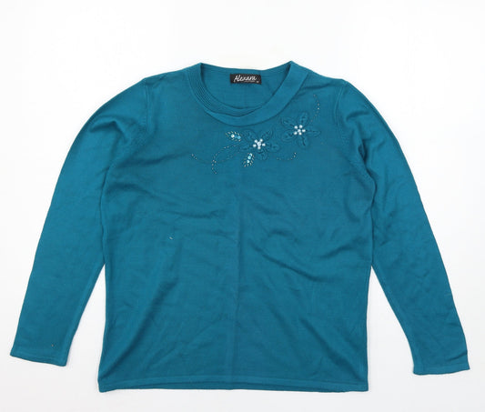 Womens UK Size M Alexara Blue Pullover Jumper