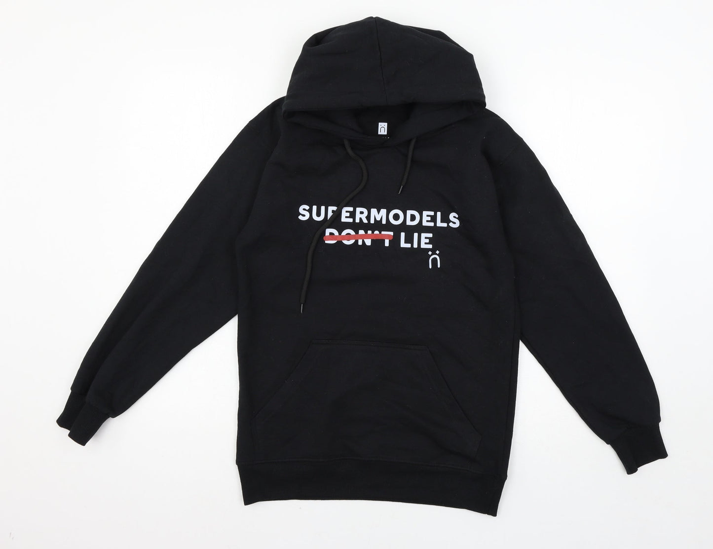 Little White Lies  Womens Black  Jersey Pullover Hoodie Size XS  - Supermodels lie