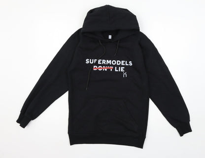 Little White Lies  Womens Black  Jersey Pullover Hoodie Size XS  - Supermodels lie