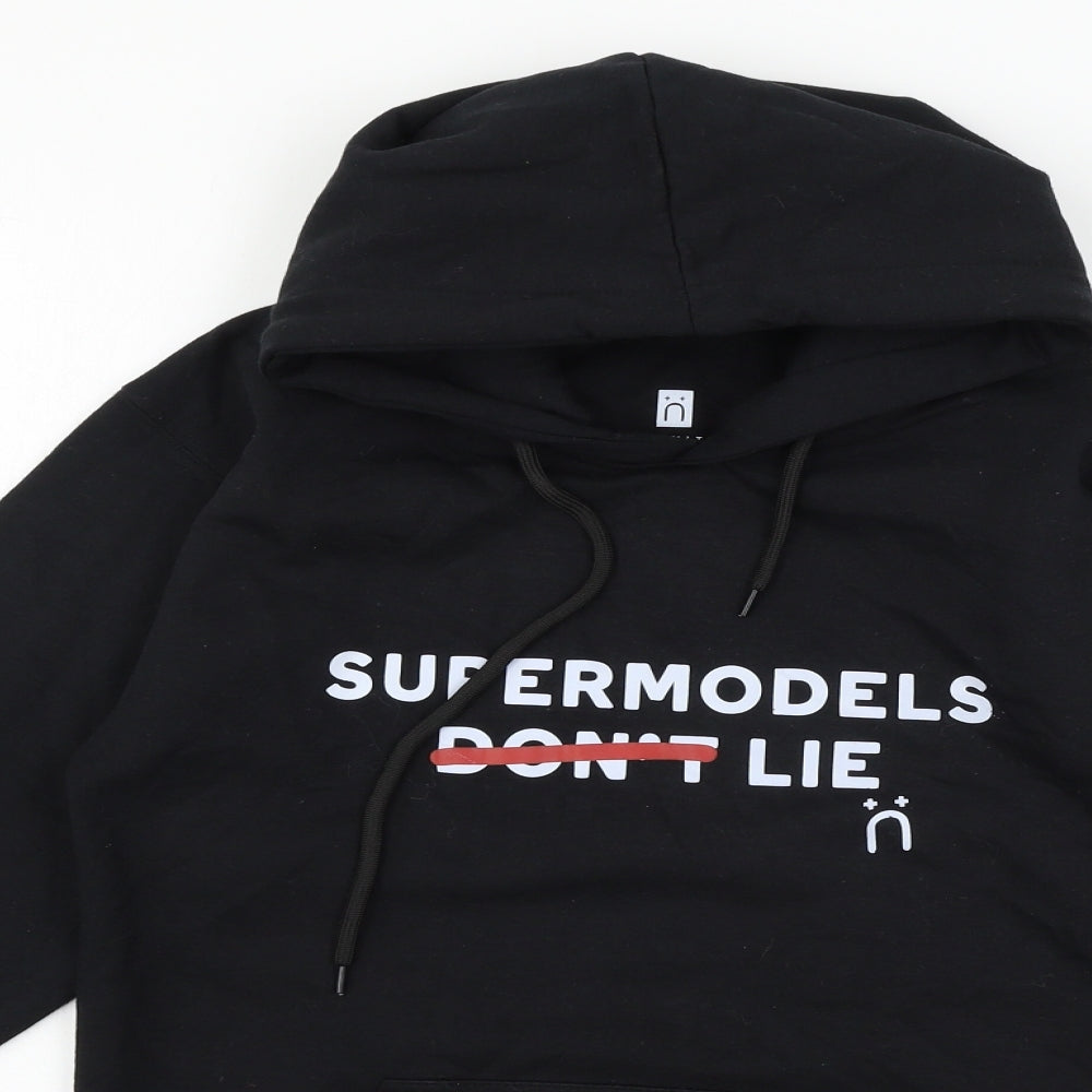 Little White Lies  Womens Black  Jersey Pullover Hoodie Size XS  - Supermodels lie