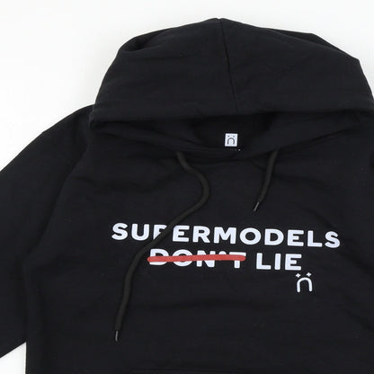Little White Lies  Womens Black  Jersey Pullover Hoodie Size XS  - Supermodels lie