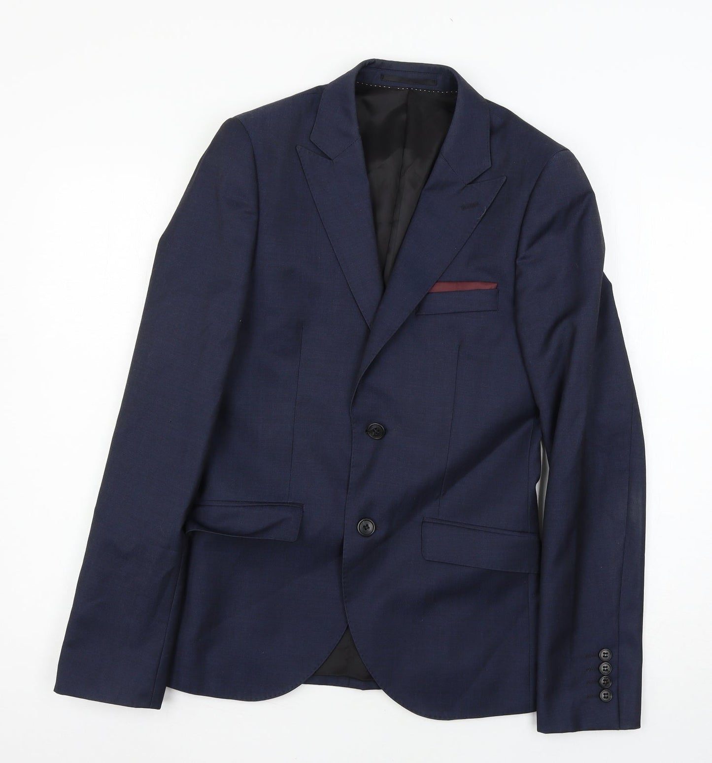 Mens UK Size S Topman Regular Blue Suit Jacket