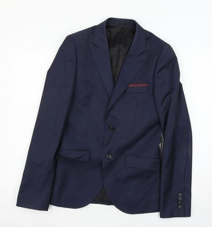 Mens UK Size S Topman Regular Blue Suit Jacket