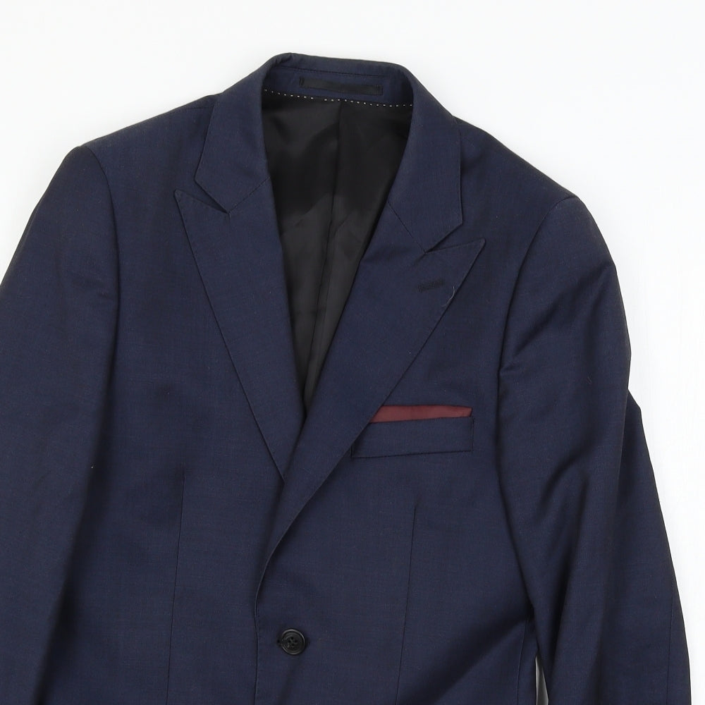 Mens UK Size S Topman Regular Blue Suit Jacket