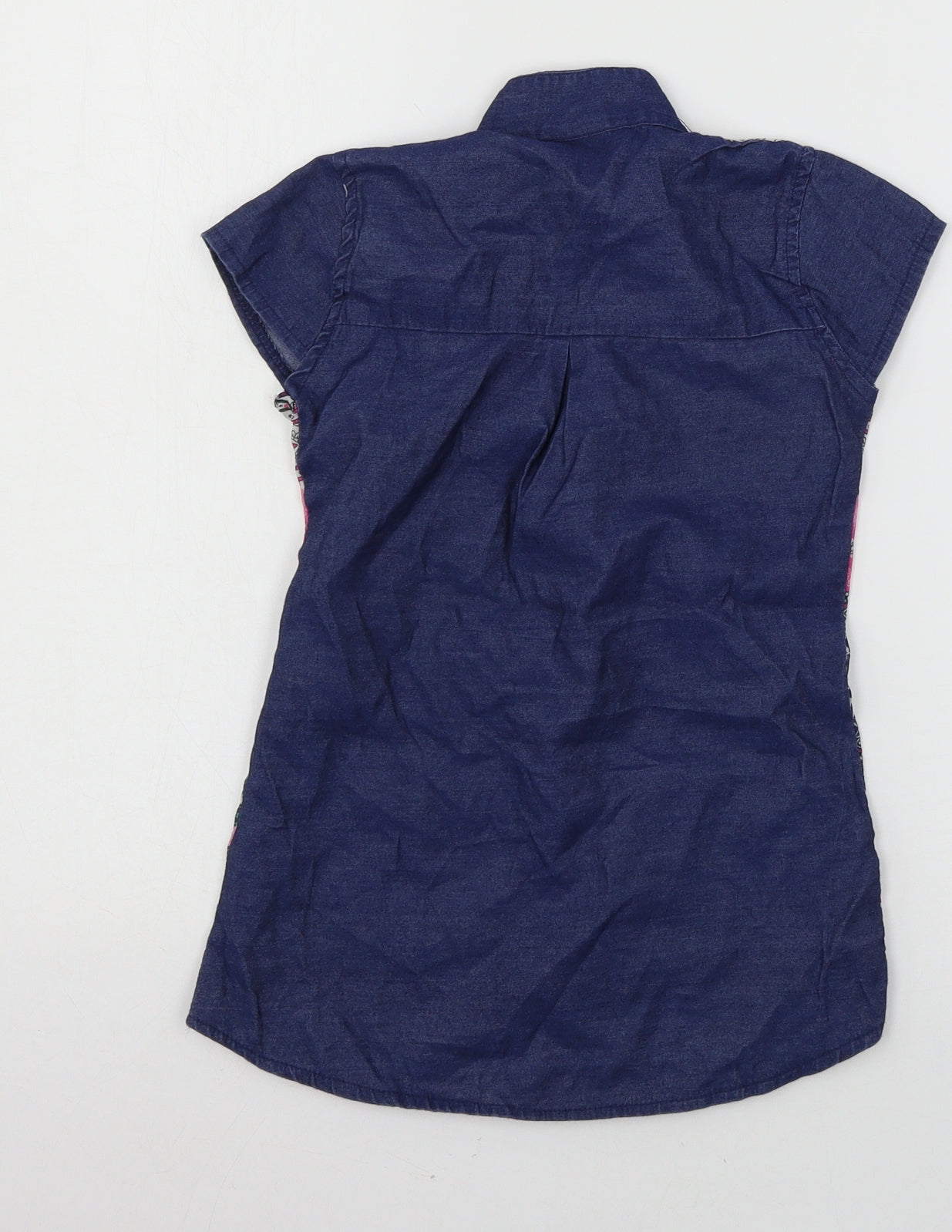 Zola Girls Blue Geometric  Basic Button-Up Size S