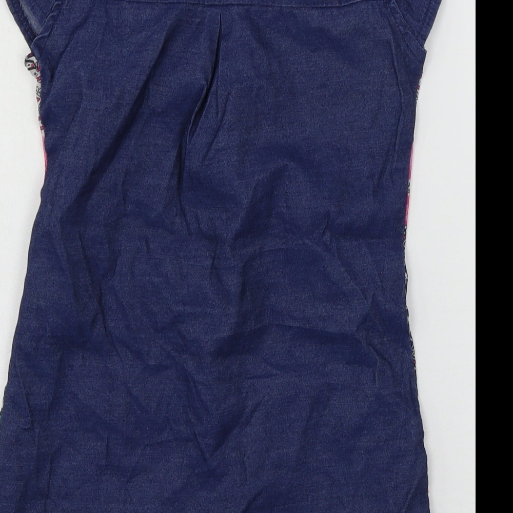 Zola Girls Blue Geometric  Basic Button-Up Size S