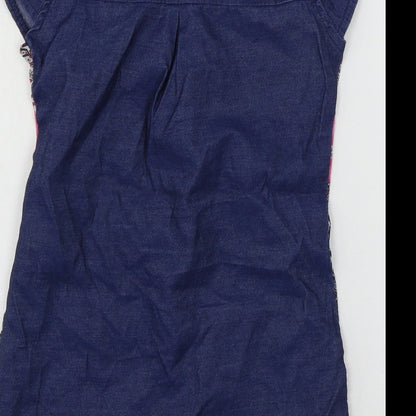 Zola Girls Blue Geometric  Basic Button-Up Size S