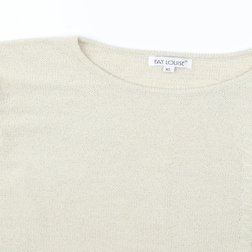 Womens UK Size XL Fay Louise Ivory Pullover Jumper