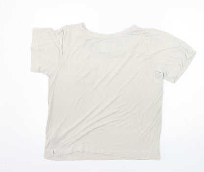Love to Lounge Womens Beige Solid Jersey Top Pyjama Top Size 12