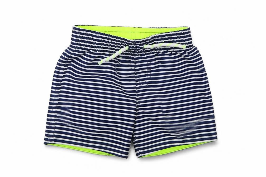 Front view of Primark boys’ blue striped cropped trousers, size 18-24, months
