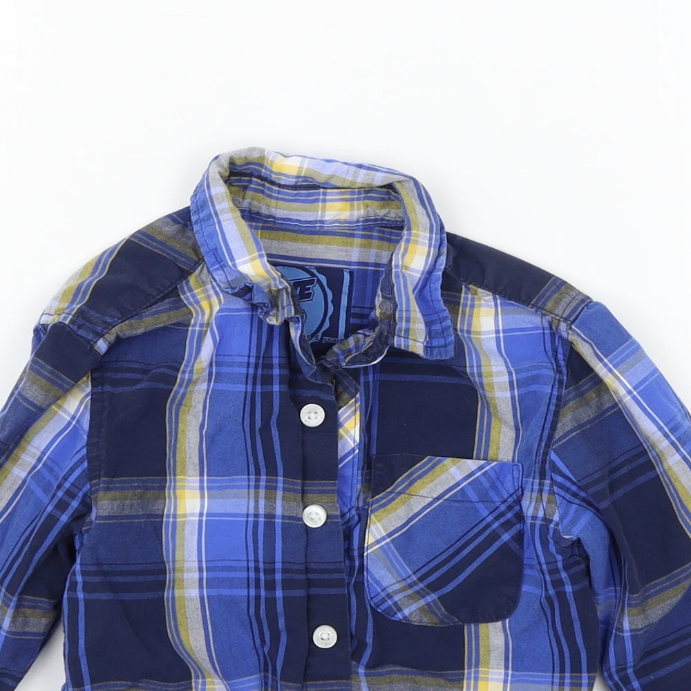 Blue Zoo Boys Blue Plaid  Basic Button-Up Size 5 Years