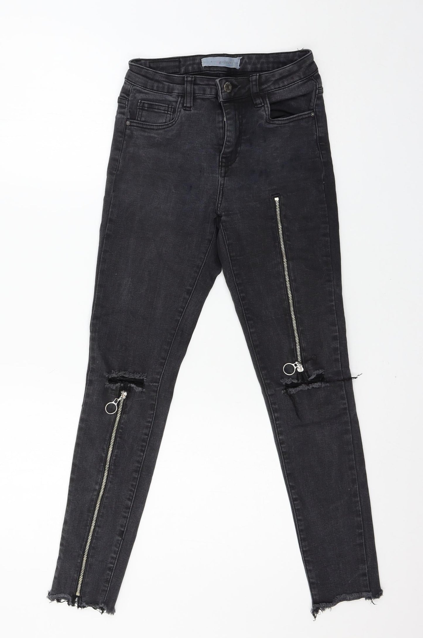 Ke Dress Womens Grey  Denim Skinny Jeans Size 26 in L26 in