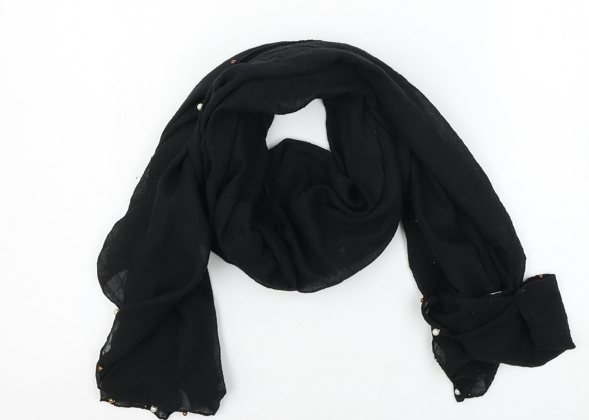 Front view of Preworn women’s black scarf