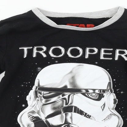 Character.com Boys Black Geometric Jersey  Pyjama Top Size 5 Years  - Storm Trooper