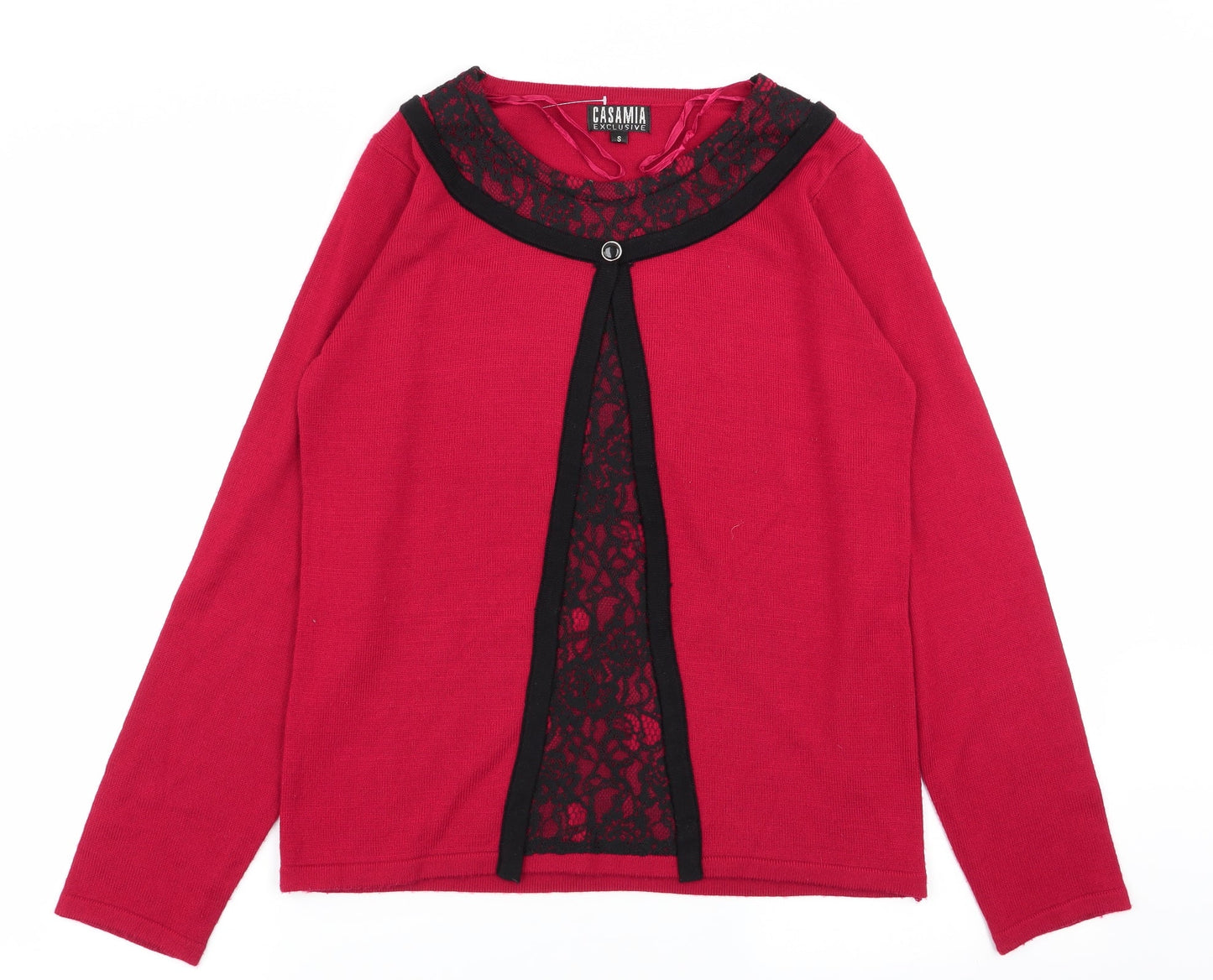 Womens UK Size S casamia Red Basic T-Shirt