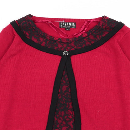 Womens UK Size S casamia Red Basic T-Shirt