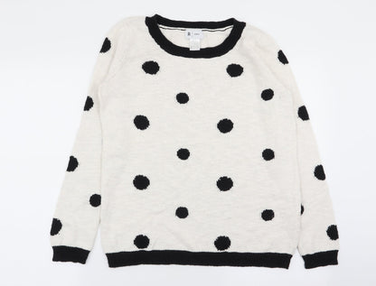 Womens UK Size 10 r edition White Pullover Jumper