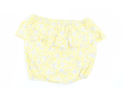 Womens UK Size 10 NEXT Yellow Basic Blouse