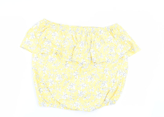 Womens UK Size 10 NEXT Yellow Basic Blouse