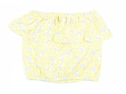 Womens UK Size 10 NEXT Yellow Basic Blouse