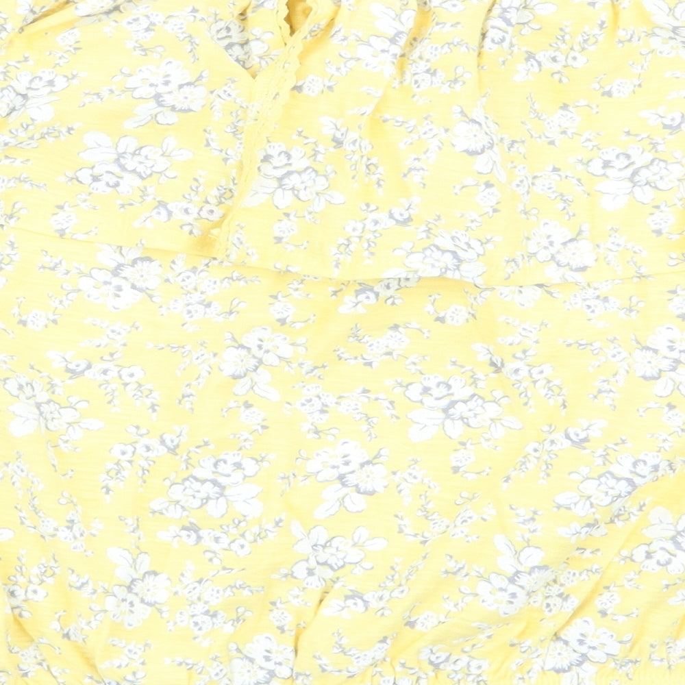 Womens UK Size 10 NEXT Yellow Basic Blouse