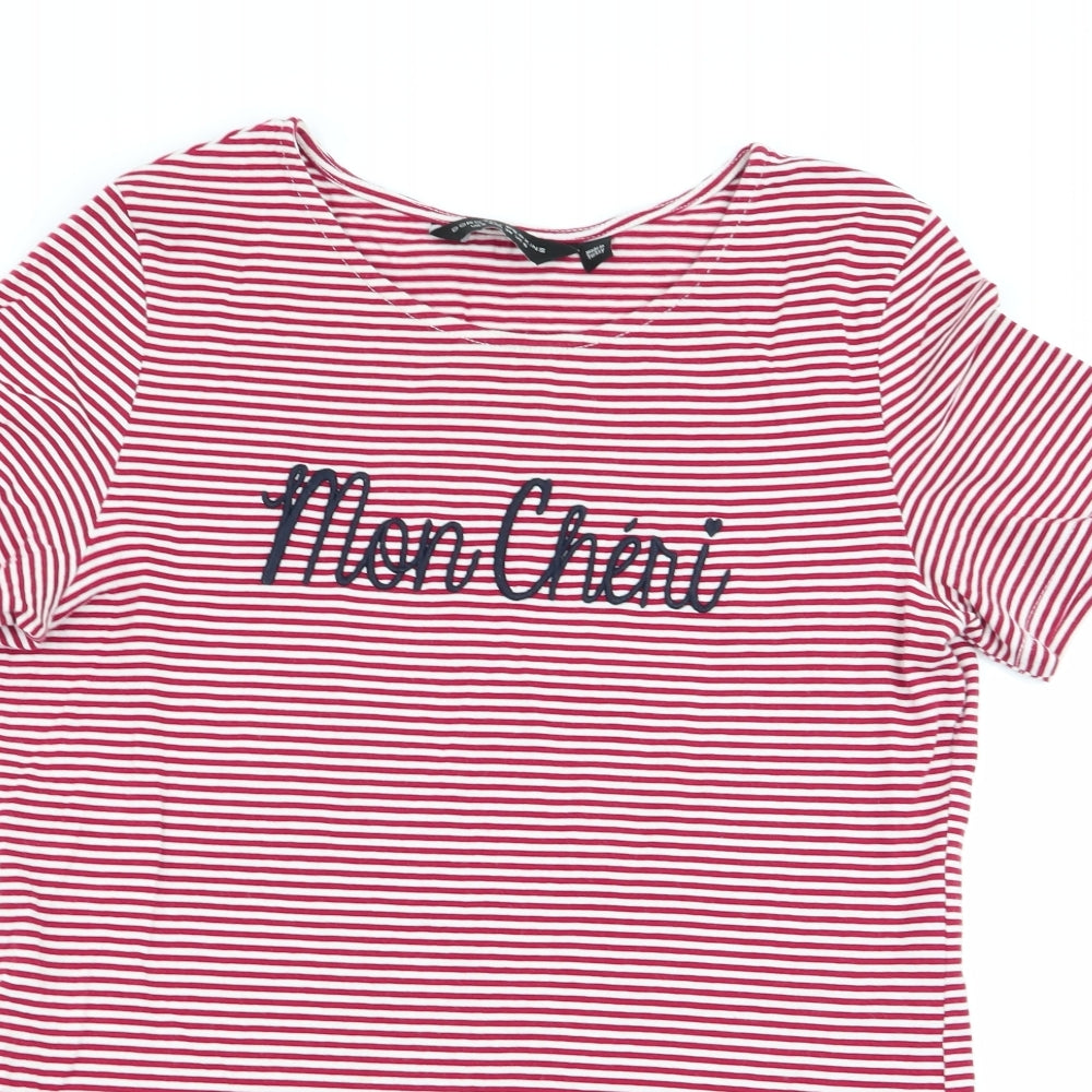 Womens UK Size 10 Dorothy Perkins Multicoloured Basic T-Shirt