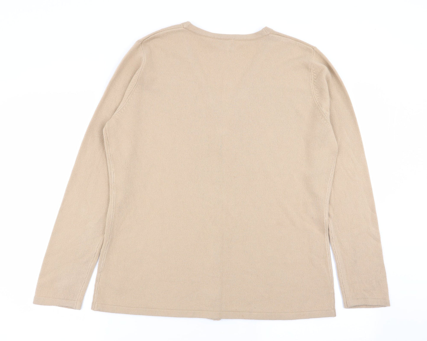 Womens UK Size 16 essence Beige Cardigan Jumper