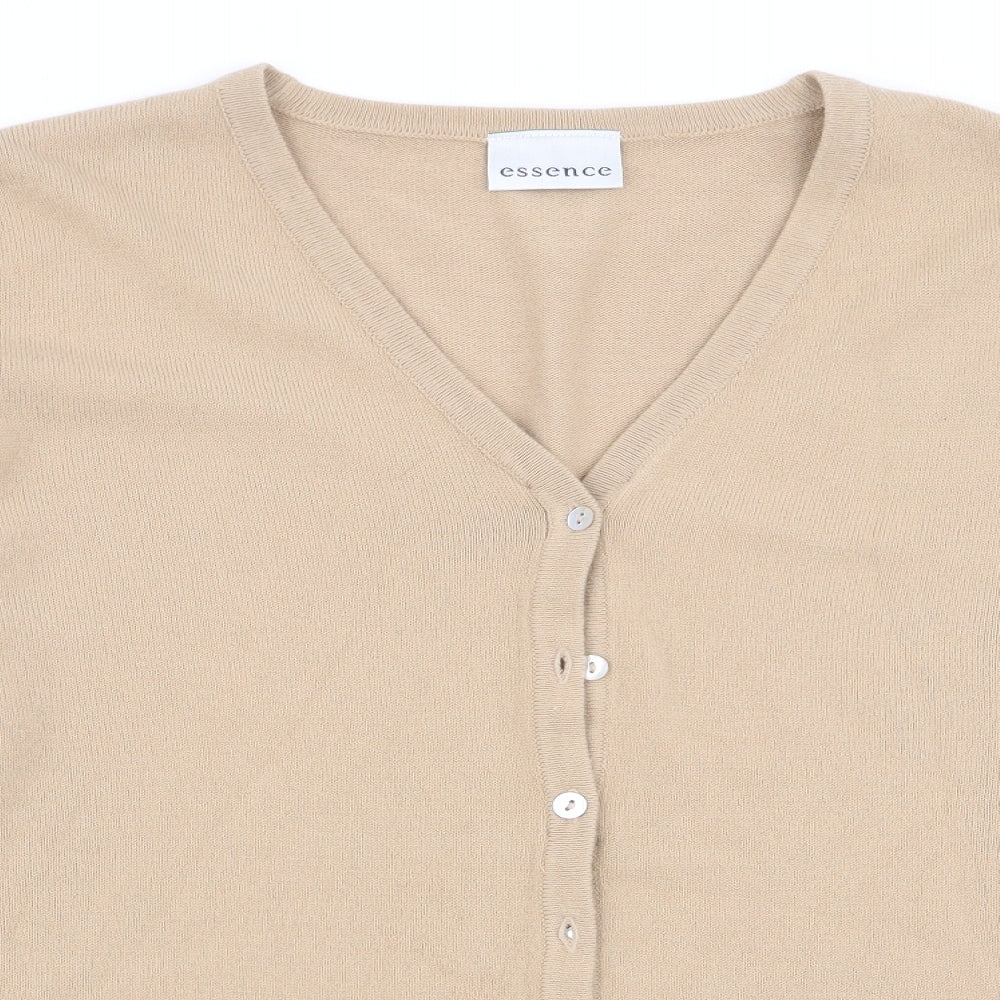 Womens UK Size 16 essence Beige Cardigan Jumper