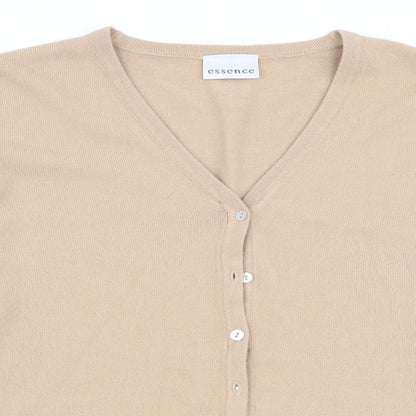 Womens UK Size 16 essence Beige Cardigan Jumper